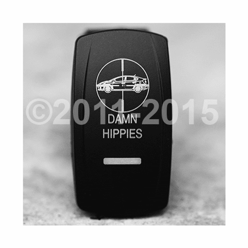 Damn Hippies-Dual Led Lighted Rocker- Switch - vvpzc-DH100