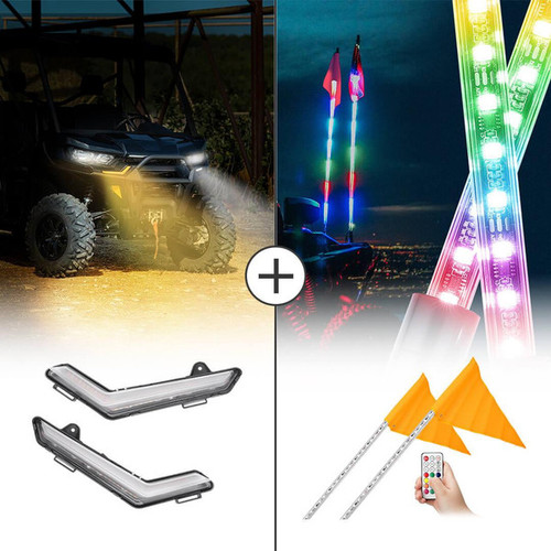 Kemimoto Can-am Defender Drl Signal Lights & Whip Lights