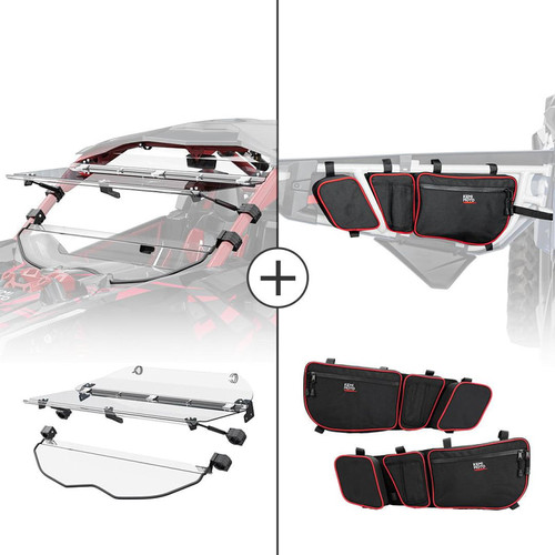 Kemimoto Can-am Maverick X3 Flip Windshield And Door Bags