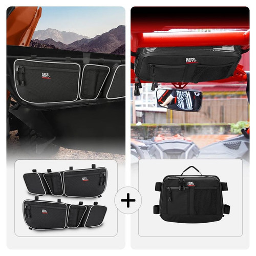 Kemimoto Can-am Maverick X3 Front Door & Rear Storage Bags - Side