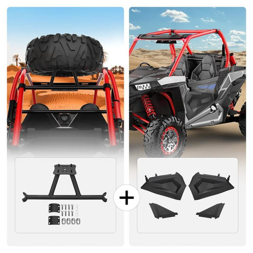 Kemimoto Polaris Rzr Spare Tier Carrier Mount & Lower Half Door Insert Panels