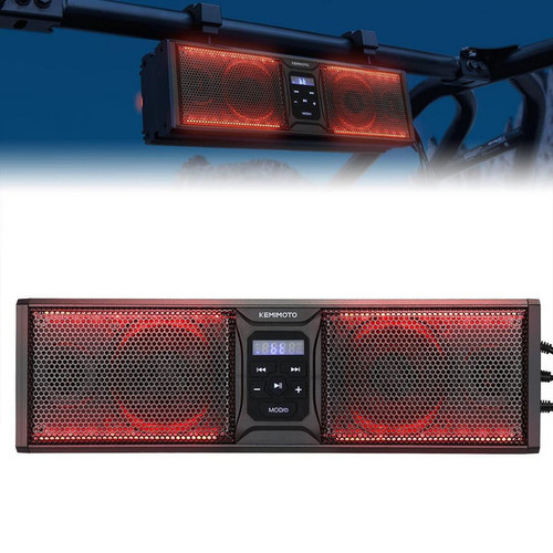 Kemimoto Universal Utv 16" Rgb Sound Bar For 1.75"-2.25" Roll Bar