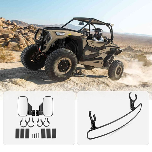Kemimoto Utv Side & Rear View Mirrors For 1.75-2" Roll Bars