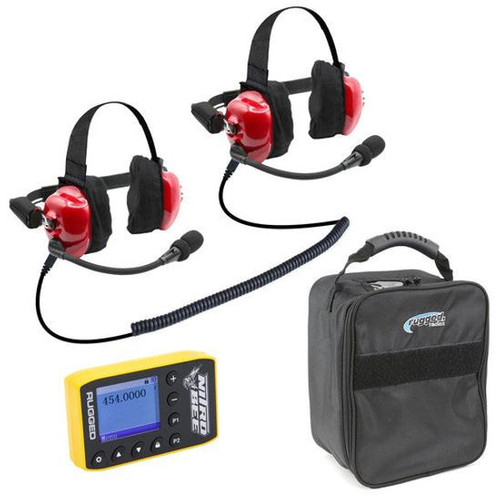Rugged Radios H80 Track Talk Linkable Intercom Headset With Nitro Bee Xtreme Uhf Race Receiver And Carry Bag - Bundle