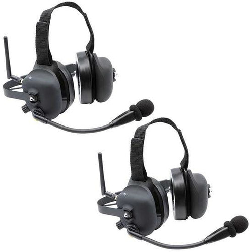 Rugged Radios Wireless Hands Free Double Talk Dual Headset Intercom System