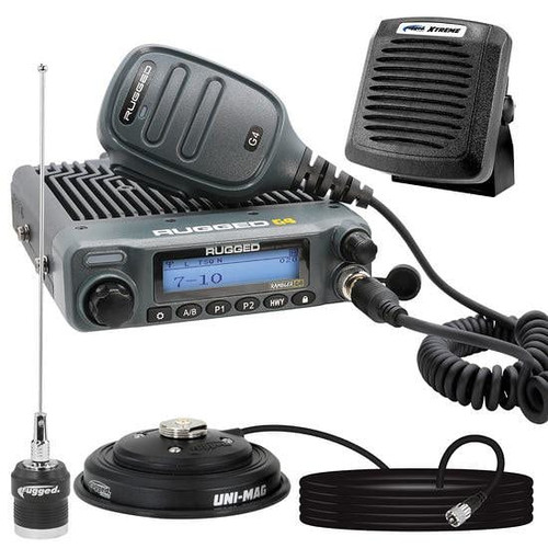 Rugged Radios Rambler G4 High Power Gmrs Mobile Radio Kit With External Speaker - Radio Kit Plus