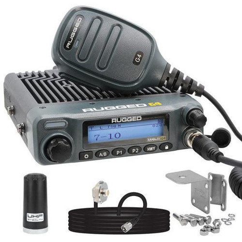 Rugged Radios Rambler G4 Gmrs Band Mobile Radio With Stealth Antenna - Radio Kit Lite