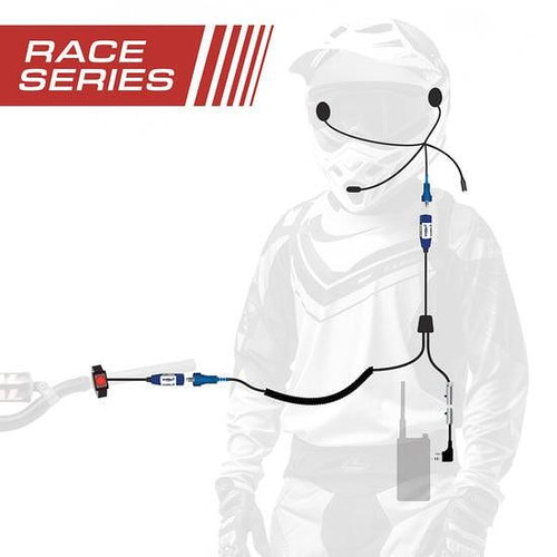 Rugged Radios Race Series Complete Motorcycle Communication Kit With Offroad Cables