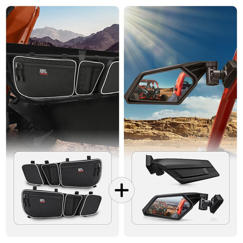 Kemimoto Can-am Maverick X3 Front Door Storage Bags And Side View Mirror