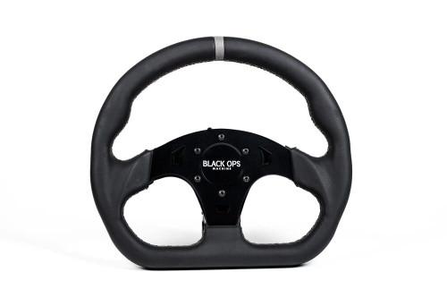 Black Ops Machine D-shaped Leather Steering Wheel