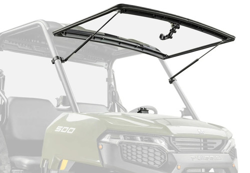 Polaris Ranger 500 scratch-resistant flip windshield installed on 2026 model