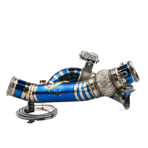 Rpm Powersports Can-am Maverick R Titanium Side Exit 3" E-valve Down Pipe