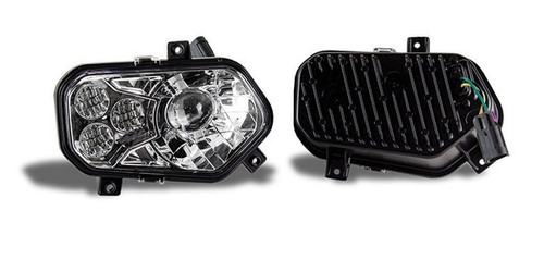 Polaris RZR 900 Chrome LED Headlights & Adapter Harnesses - Quad Logic
