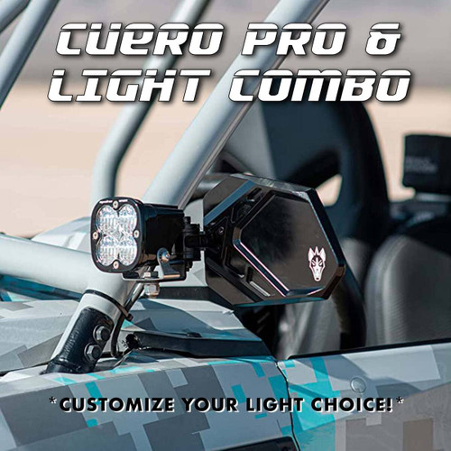 Chupacabra Offroad Cuero Pro Mirror Light Combo in Black