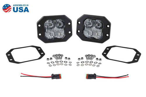 Diode Dynamics Stage Series 3" SAE/DOT White Sport Flush Mount LED Pod - Pair