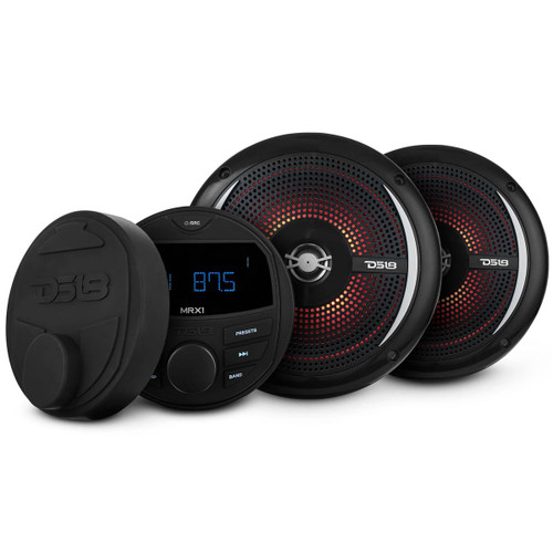 DS18 MRX1 Head Unit & 6.5" Marine Speaker Package