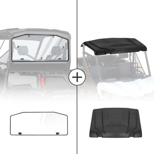 Kemimoto Can-Am Defender Rear Windshield & Hard Roof Top Plastic