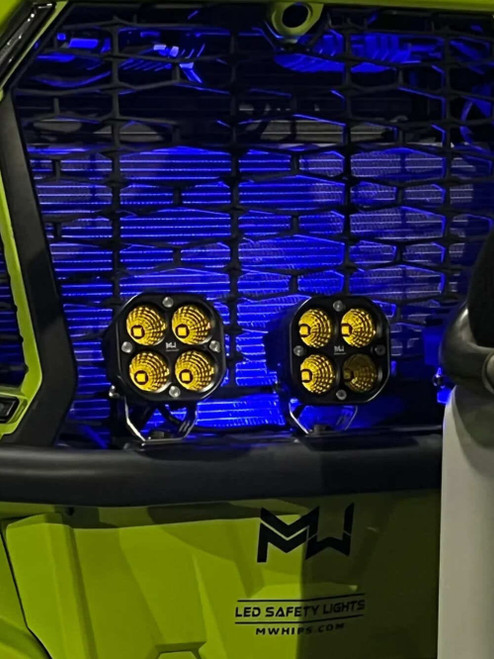 M Whips 3" 40W 3400L Amber Spot Light - Pair