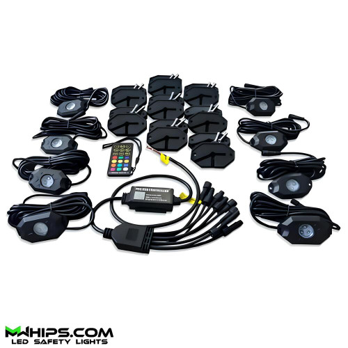 M Whips T2 Bluetooth RGB Rock Kit - 8 Pods