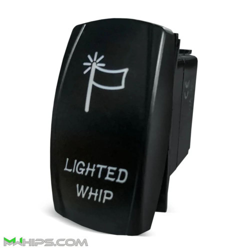 M Whips Dual Blue LED 5 Pin On/Off Rocker Switch - Lighted Whip