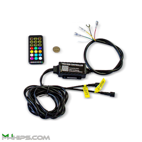 M Whips T1 Bluetooth-Controlled LED Whip Harness w/ Remote - Pair