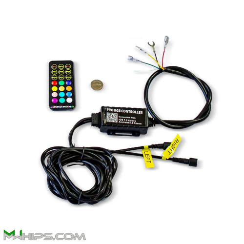 M Whips T2 Bluetooth Controlled LED Whip Harness & Remote - Pair