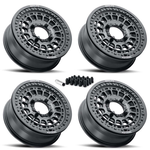 MetalFX Hitman UTV Beadlock Wheel Kit - Satin Black
