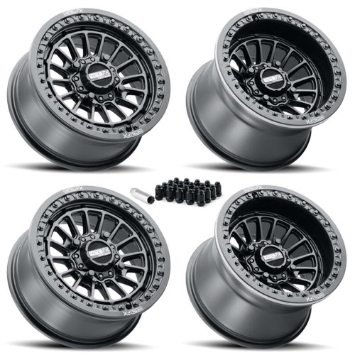 MetalFX Delta UTV Beadlock Wheel Kit - Satin Black