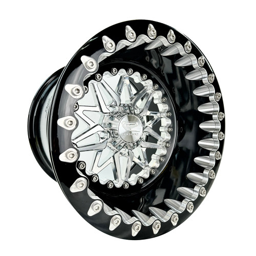 Packard Performance Wishbone FF Forged Polished Beadlock Wheel (5 Lug) - Silver