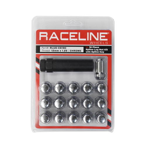 Raceline 16 Pack 12X1.25 Spline - Chrome