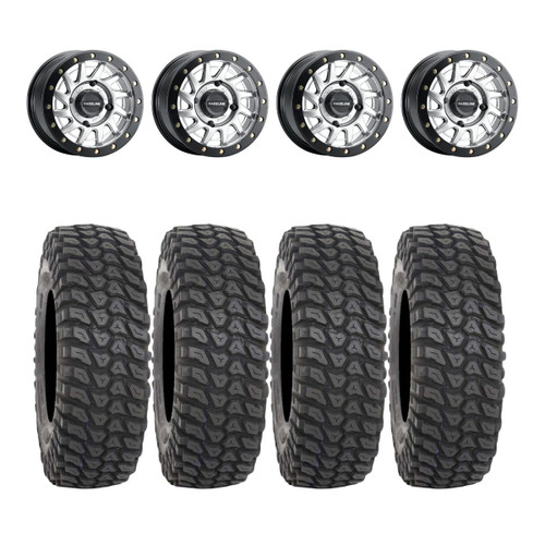 Raceline A12 Squad Beadlock - Hyper Silver & System 3 XCR350 Radial UTV Wheel & Tire Kit