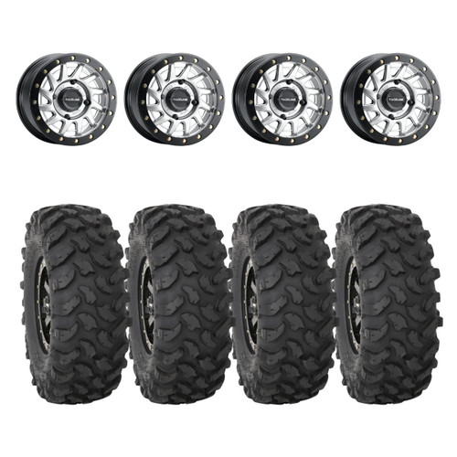 Raceline Hyper Silver A12 Squad Beadlock & System 3 XTR370 Offroad Wheel & Tire Kit