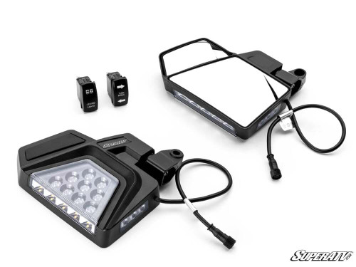 SuperATV CF Moto Dual Section LED Side View Mirrors