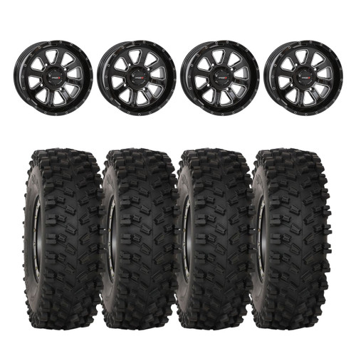 System 3 Gloss Black ST-4 & System 3 ATX470 All Terrain Xtreme Wheel & Tire Kit