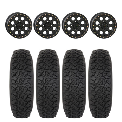 System 3 Matte Black SB-7 Beadlock & System 3 DX440 Offroad Wheel & Tire Kit