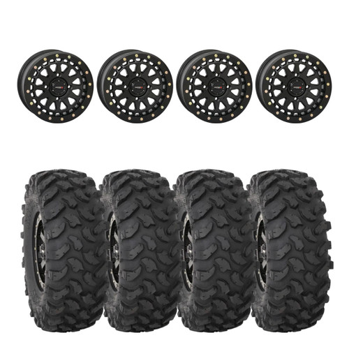 System 3 Matte Black SB-6 Beadlocks & System 3 Offroad XTR370 Wheel & Tire Kit