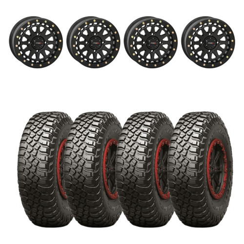System 3 Matte Black SB-6 Beadlocks & BFGoodrich Mud-Terrain T/A KM3 Wheel & Tire Kit