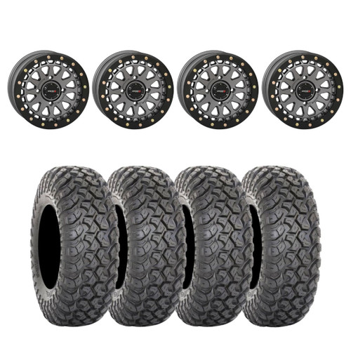 System 3 Gunmetal Grey SB-6 Beadlocks & System 3 Radial RT320 Wheel & Tire Kit