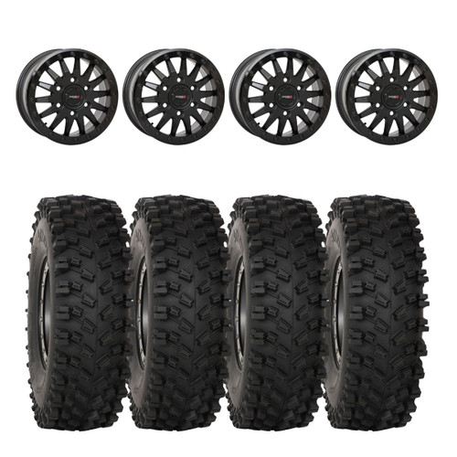 System 3 Matte Black SB-8 Beadlock 6-Lug & System 3 ATX470 All Terrain Xtreme Wheel & Tire Kit