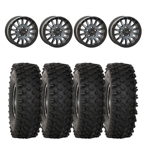 System 3 Matte Brushed Grey SB-8 Beadlock 5-Lug 7 System 3 ATX470 All Terrain Xtreme Wheel & Tire Kit