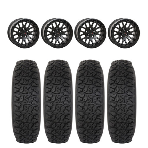 System 3 Gloss Black w Offroad Wheel Tire Kit