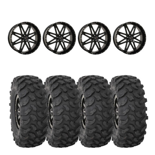 System 3 Gloss Black ST-7 & System 3 Offroad XTR370 Wheel & Tire Kit