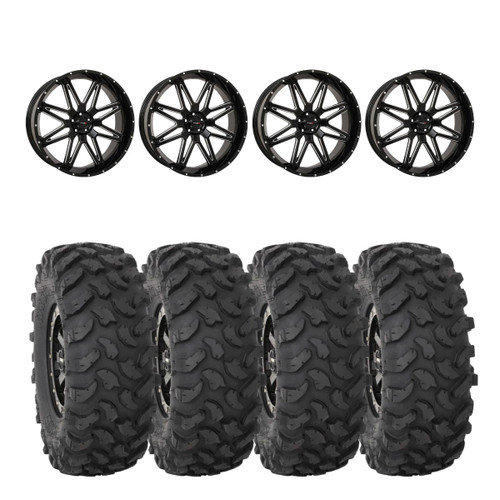 System 3 Gloss Black/Milled ST-7 & System 3 Offroad XTR370 Wheel & Tire Kit