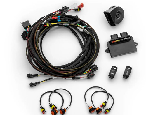 SuperATV Kawasaki Teryx H2 deluxe self canceling turn signal kit with BlinkTek and LED indicators installed