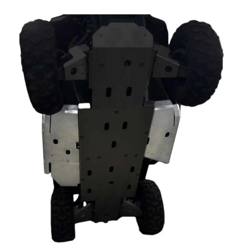 Add critical side protection to your machine with the Ricochet Offroad Rock Slider Skid Plate Set for the Honda Pioneer 500 and 520. Designed to defend against rocks, ruts, and trail obstacles, these rock sliders help protect your machine’s lower sides and footwell areas from costly damage.

Essential Side and Footwell Protection
Trail riding often exposes your UTV’s sides to impacts from rocks, stumps, and uneven terrain. These rock slider skid plates act as a barrier, helping prevent damage to vulnerable areas while also offering added footwell protection for increased rider safety.

Heavy-Duty Aluminum Construction
Built from durable 5052-H32 aluminum, these rock sliders deliver the strength needed to handle harsh off-road conditions without adding unnecessary weight. They’re engineered to absorb impacts and keep your machine protected ride after ride.

Built for Tough Terrain
Whether you're crawling through rocky trails or navigating tight wooded paths, these rock sliders are designed to take the abuse. They provide peace of mind by protecting your investment in demanding environments.

Optional Powder Coat Finish
Enhance both durability and appearance with an optional black powder coat finish. This upgrade adds corrosion resistance and a clean, aggressive look. Please note that selecting this option may add 1–2 weeks to shipping time.

Precision Fit and Easy Installation
Designed specifically for 2014–2025 Honda Pioneer 500 and 520 models, these rock sliders offer a precise fit. The kit includes left and right skid plates along with all necessary mounting hardware for a straightforward installation.

Made in the USA
Manufactured in the USA, these rock sliders reflect high-quality craftsmanship and reliable performance for serious riders.