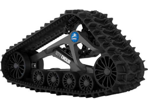 Camso Endur track system installed on Polaris Ranger XP 1000 for all season heavy duty traction in snow mud and rough terrain