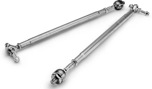 Take full control of your Can-Am Defender HD11 with the SuperATV Swaged Tie Rod Kit—engineered for riders who demand stronger, more reliable steering in tough conditions. Whether you're hauling heavy loads, navigating rocky trails, or pushing your machine to its limits, this heavy-duty upgrade delivers the confidence and durability your Defender needs.

Swaged Design for Superior Strength
These tie rods feature a swaged shaft design that maximizes strength without adding unnecessary weight. Built to handle impacts, rough terrain, and aggressive riding, they outperform stock components where it matters most.

Reinforced Chromoly Components
Most tie rod failures happen at the ends—that’s why SuperATV upgraded them with chromoly steel bushings and heavy-duty monoball bearings. This combination provides exceptional strength, reduced wear, and long-lasting performance with minimal maintenance.

Built for Extreme Riding Conditions
Constructed with high-quality materials and precision engineering, these tie rods are designed to withstand harsh environments including mud, rocks, and high-speed trail riding. They deliver consistent steering performance and improved reliability under heavy stress.

Quick and Easy Installation
Everything you need for installation is included in the kit—boots, zip ties, bushings, tie rod studs, and hardware—so you can get back on the trail fast without hassle.

Simple Adjustability
Dialing in your alignment is easy. Just loosen the jam nuts and rotate the rod to quickly adjust toe settings for optimal handling and tire wear.

Backed by a Lifetime Warranty
SuperATV stands behind this kit with a lifetime warranty, giving you peace of mind to ride as hard as you want without worrying about failure.

Kit Includes:

(2) Heavy-duty swaged steel tie rod shafts
(2) M14 chromoly steel tie rod ends
(2) Chromoly inner ball and sockets (M16 rack threads; M14 rod threads)
Boots and zip ties
Misalignment bushings and hardware
Thread locker

Upgrade your Defender HD11 with SuperATV Swaged Tie Rods and experience stronger steering, better control, and unmatched durability on every ride.