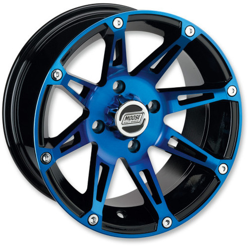 Moose 387X UTV Wheel - Anodized Blue/Black