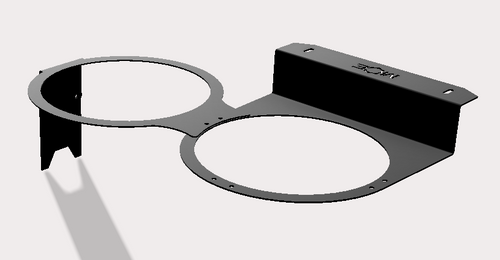 MarqCad Can-Am Defender Bucket Holder with LinQ anchors securing 5 gallon bucket in UTV bed