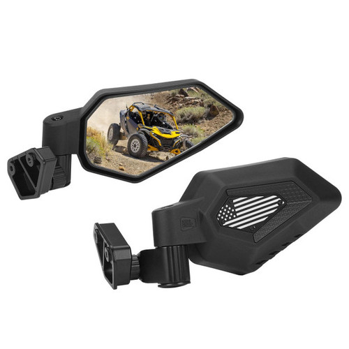 Kemimoto Can-Am Maverick w/ Smart-Shox Side Mirrors w/Automatic Folding and Resetting in The Event of Collision (Shatterproof Glass)